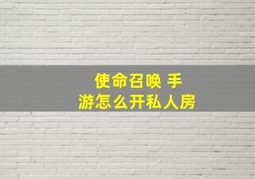 使命召唤 手游怎么开私人房